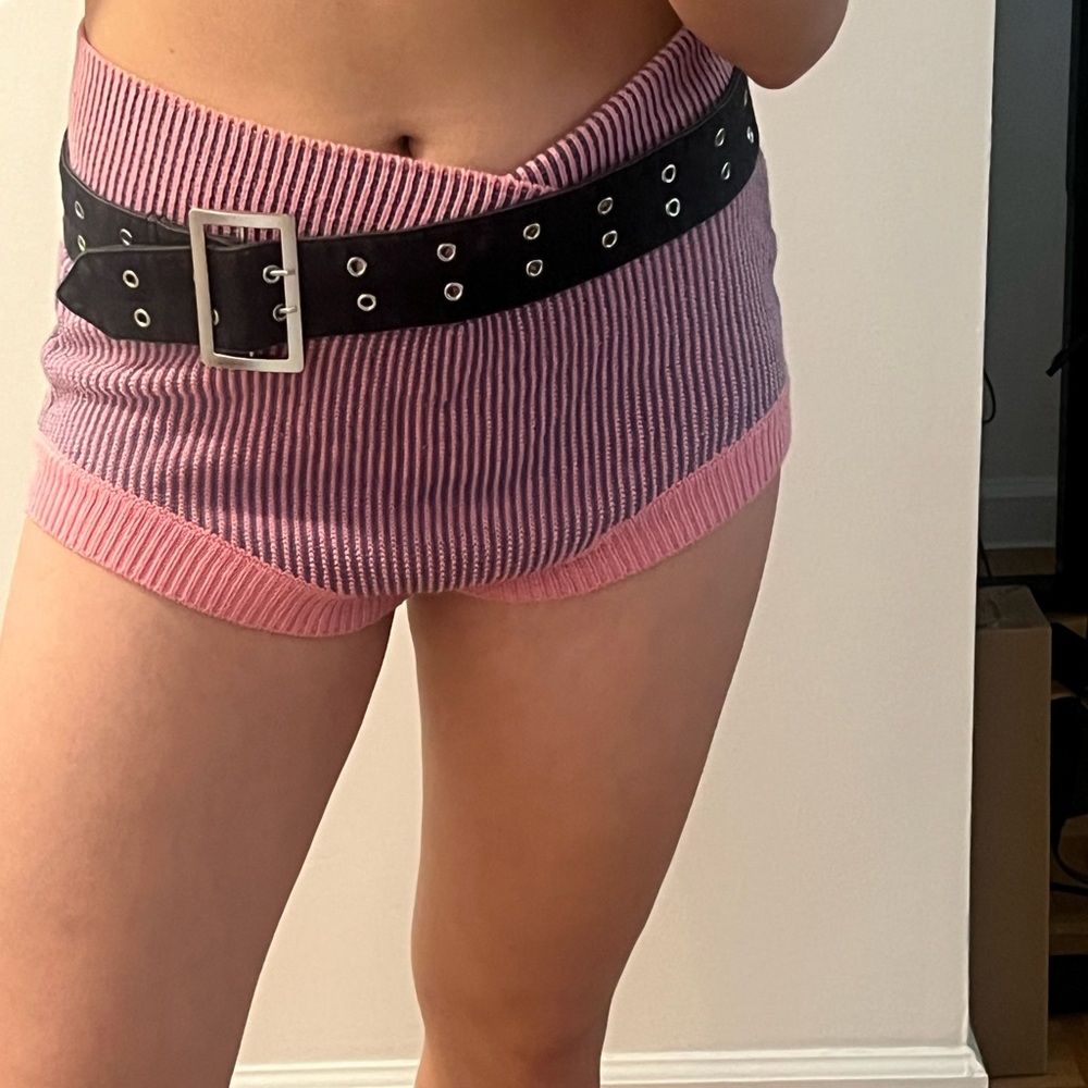 For Love And Lemons Pink and Black Knit Fabric